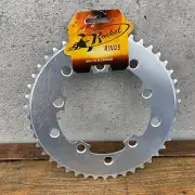 Rocket Ring Chainring 45t Old School BMX NOS 45 Tooth 110 130 Silver Sprocket US