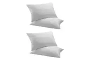 2x 2pc Royal Comfort Duck Feather & Down Cotton Bedding Pillow 50x75cm White