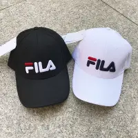 在飛比找蝦皮商城精選優惠-FILA 老帽 刺繡老帽 黑 白 藍 鴨舌帽 硬帽