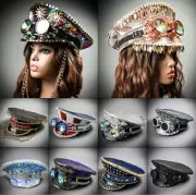 Men & Women Burning Man Hat Costume Festival Military Captain Hat for Party Rave