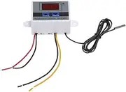 XH-W3001 ligent Digital Microcomputer Temperature Controller with -Display Thermostat Switch Heating/Cooling Temperature Control Switch with Water- Sensor Probe White 110-220V