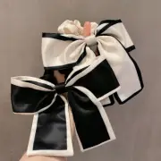 Silky Satin Bow Scrunchies Ribbon French Hair Rope Ponytail Elastic Hair Band ✯