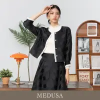 在飛比找Yahoo奇摩購物中心優惠-現貨【MEDUSA 曼度莎】黑色波浪緹花禮服小外套（M-XL