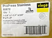 ProPress 85672 1-1/4" x 1-1/4" x 3/4" 304 Stainless Reducing Tee w/ FKM Pack NEW