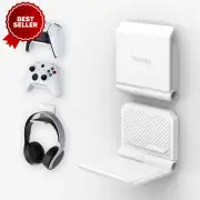 2 Set Foldable Wall Mount for PS5/PS4 Xbox Series X/S Switch Pro Headset Stand W