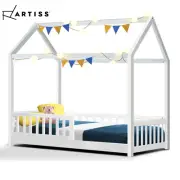 Artiss Wooden Bed Frame Single Size Mattress Base Pine Timber Platform White New