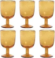 Copa Set of 6 Crystal 8 x 8 x 14 300 ml Burbujas Ambar