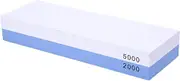 NUZAMAS Premium Knife Sharpening Stone 2 Side Grit 2000/5000 Whetstone Kitchen-Knife Sharpener Waterstone Non-Slip Base