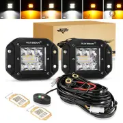 AUXBEAM Strobe Flash 5" 72W LED Work Light Bar Spot Driving Fog Light Pods Amber