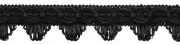 Scalloped Fringe Gimp, Style# SF0150FG, Color# K9 - Pure Black [27 Yards]