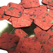 Square Diamond Sequin 1.5" Red Poinsettia Flowers Floral Metallic