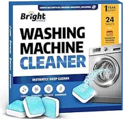 [Bright Choice] Washing Machine Cleaner Tablets - 24 Pack Deep Cleaning Tablets For Front Loader & Top Load Washers Inc. HE, Mold Remover, Descaler For Drum & Laundry Tub, Septic Safe - 12 Month Supply