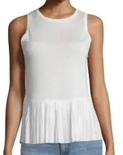 NWT $140 Theory Elvnee Drapey Pleated Peplum Top Tee Size L In Ivory