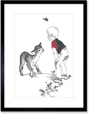 Painting Nursery Torrey Black Sheep Lamb Butterfly Boy Framed Wall Art Print