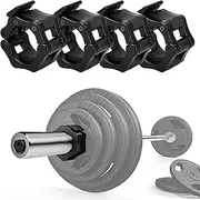 Pacify 4 Pack Barbell Clamps Quick Release Barbell Collars Standard Bar Clips Weight Lifting for Workout Training