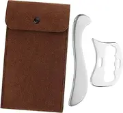 Stainless Steel Muscle Scraper Set Tool for Soft Tissue Massage Back Scraping Massager Felt Pouch for Muscle Care