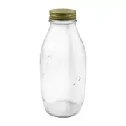12x Air Tight Glass Bottles Jars 1L Clear Sauce Storage Drink Juice Containers