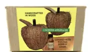 Morras Grass & Wood Pomanders Apple Shape w/ Scented Oil, Set of 2 5" ~NIB~ T64