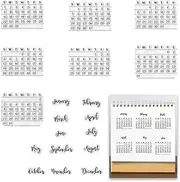 12 Months Calendar Background Clear Stamps for Card Making Decoration DIY Scrapbooking, Timetable Transparent Rubber Seal Stamps for Photo Card Album Crafting Supplies.