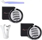 Magnetic Eyelashes 3D Magnetic Lashes Natural Look Magnetic Eyelashes without Eyeliner Natural Magnetic Eyelashes Wispy Magnetic Lashes with Applicator Magnetic Lashes No Glue or Liner Needed (Color