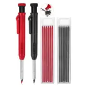 2 Pack Mechanical Carpenter Pencils with 12 Refills for Carpentry Construction