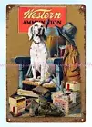 Western Ammunition Hunting Firearm dog metal tin sign modern bedroom ideas