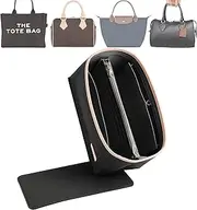 Doxo Purse Organizer Insert for Handbags & Base Shaper 2pc Set, Compatible with Speedy 25 Bag Organizer, Lepliage S,Nererfull,ONTHEGO,Carryall,Graceful,Noe,Book Tote Bag and More(M-Black)