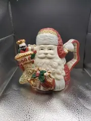 Vtg 2001 Avon Gift Collection St. Nicholas Teapot Handpainted Ceramic NIB