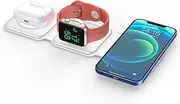 Wireless Charger,3-in-1 Foldable Wireless Charger-Fast Travel Charging Station for iPhone 15/14/13/12 Series,iWatch,and AirPods