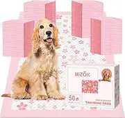 MIZOK Puppy Pads Large 60x90cm Puppy Training Pads Pink Cherry Blossom Dog Pads Extra Large Leak-Proof & Super Absorption Up to 6-Cup Dog Training Pads, Disposable (50 Pack)