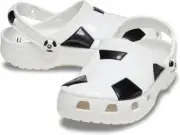 Crocs Classic Soccer Ball Clog K White Black Sandal Slip On Slipper Slide Kids