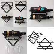 Hanging Decor Home Decoration Metal Wine Bottle Holder Wine Rack Bar Wall Mount