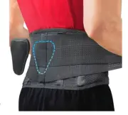 SPARTHOS Lower Back Brace LARGE Black Adjustable Support Lumbar Pad Resealed Box