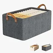 Cation Multi-Functional Folding Wardrobe, Ultra Space Wardrobe Clothes Organizer with Handledrawer Closet Organizer, Large Space, with Handle, Spun Cloth, Storage Basket (Grey,1pcs)