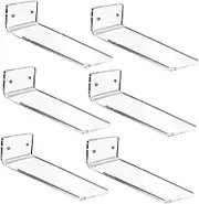 ETHZZLE 6pcs Floating Sneaker Display Rack Clear Acrylic Shoe Shelves for Wall for Sports Shoes Living Room Bedroom Game Room and Hallway