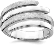 [JewelryWeb] 925 Sterling Silver Brushed Solid Back Polished and satin-Polished and Textured Ring Band Style-Ring for Women