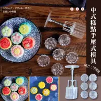 在飛比找momo購物網優惠-【烘焙用品】中式糕點手壓式模具(中秋 冰皮 點心 月餅模 綠