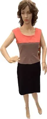 Cynthia Rowley Dress, Size S, Orange, Taupe, Black