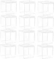 VALICLUD Cube Plastic Display Boxes Lids 12pcs Storage Containers for Candy Home Decor Trade Show Store