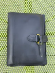 VTG KENNETH COLE NEW YORK BLACK LEATHER REFILLABLE JOURNAL NOTEBOOK DAYTIMER 8X6