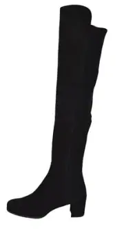 New $835 Stuart Weitzman 5050 BLOCK Black Suede Over the Knee Tall Boots