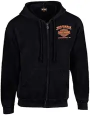 [HARLEY-DAVIDSON] Men's Custom Freedom Fleece Full-Zip Hoodie - Solid Black