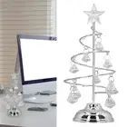 Silver Decorative LED Tree with Crystal Pendants for Holiday Night