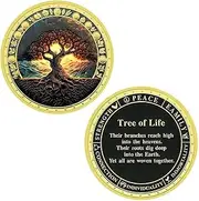 Tree of Life Challenge Coin Home Decor Challenge Coin Collection Gift (Golden)