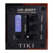 Tiki '4 Series' Daowood Electric Baritone Ukulele with Gig Bag (Natural Satin)