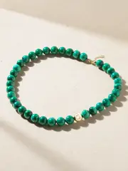 [Mateo] Mateo - 14-karat Gold Malachite Necklace - One size One size Gold