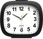 Silent Alarm Clocks, Analog Alarm Clock Bedside Non Ticking Battery Powered with