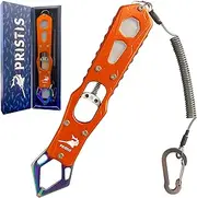 Pristis high Strength Fish Gripper, Stainless Steel Fish Control Tackle with Lightweight Aluminium Alloy Handle and Glow Module, Fishing Lip Grabber Tool with Lanyard, Fishing Hook Remover