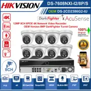 Hikvision 8CH 4K AuSense Security Camera System 8MP MIC IR Outdoor Turret Camera