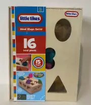 Little Tikes Wood Shape Sorter 16 Piece Educational Classic Toy NEW